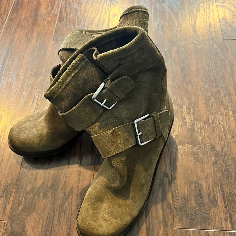 Sam Edelman Suede Combat Boots with Buckles